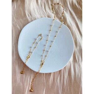Fresh water pearl stationary style necklace& bracelet sets